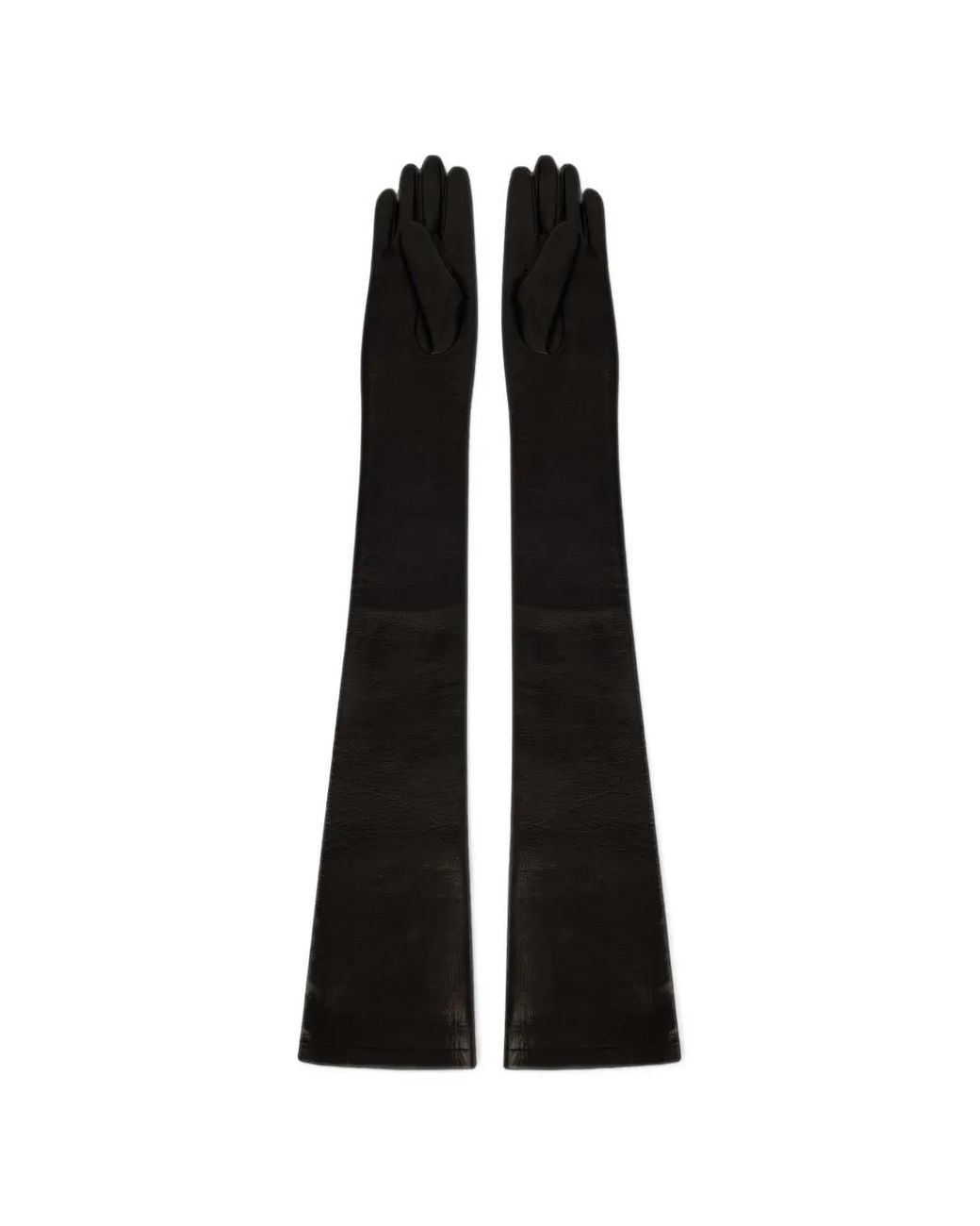 Alberta Ferretti Black Long-Length Leather Gloves
