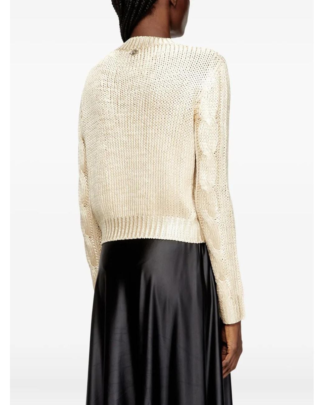 DIESEL White "Miccha" Round Neck Sweater