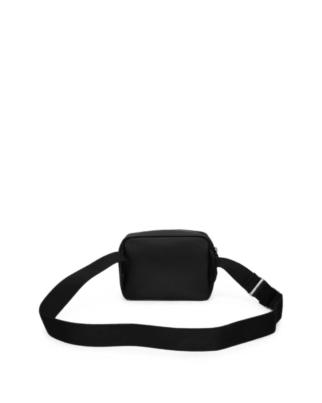Lacoste Black Logo-Patch Messenger Bag for men