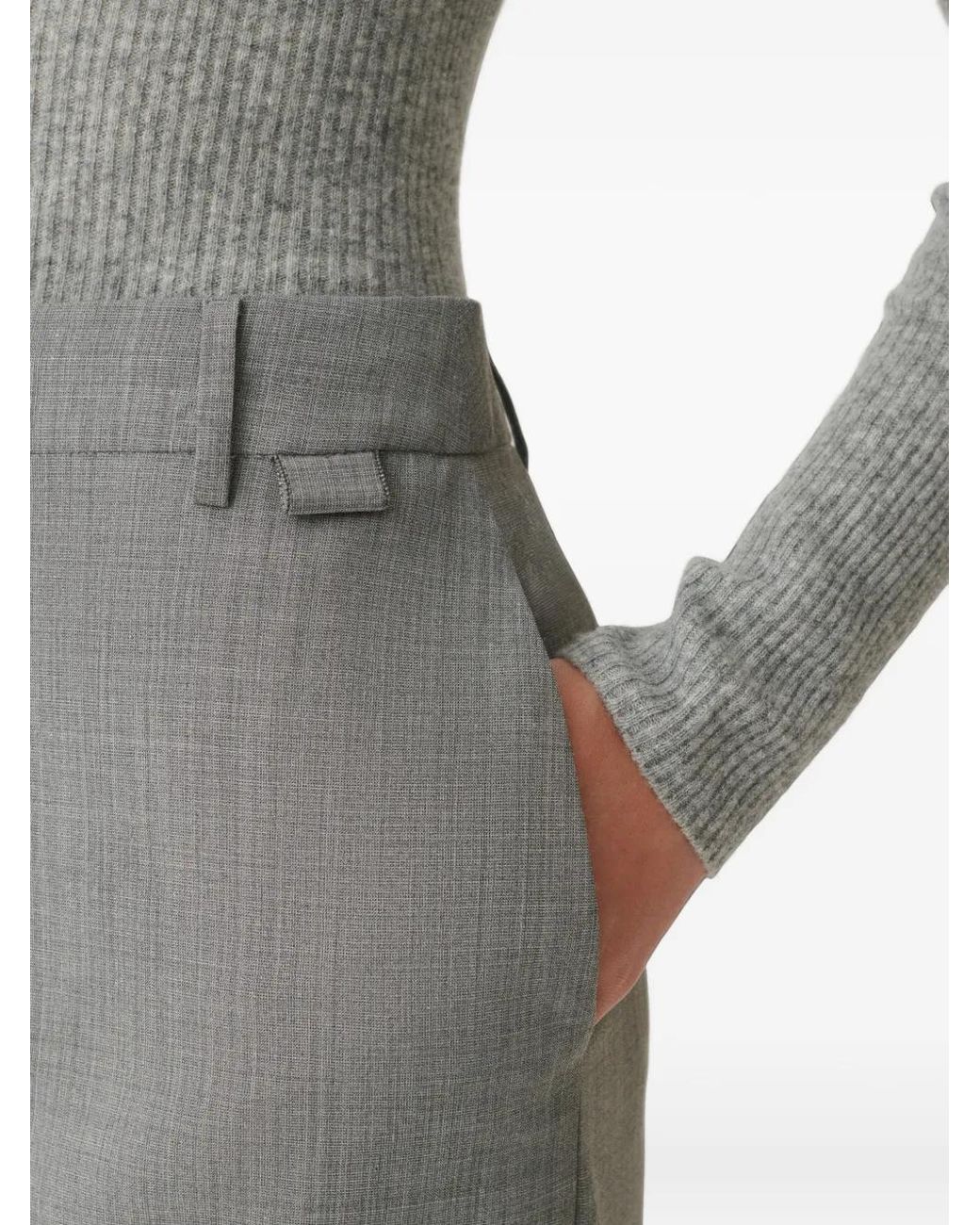 Fabiana Filippi Gray Rear-Slit Skirt