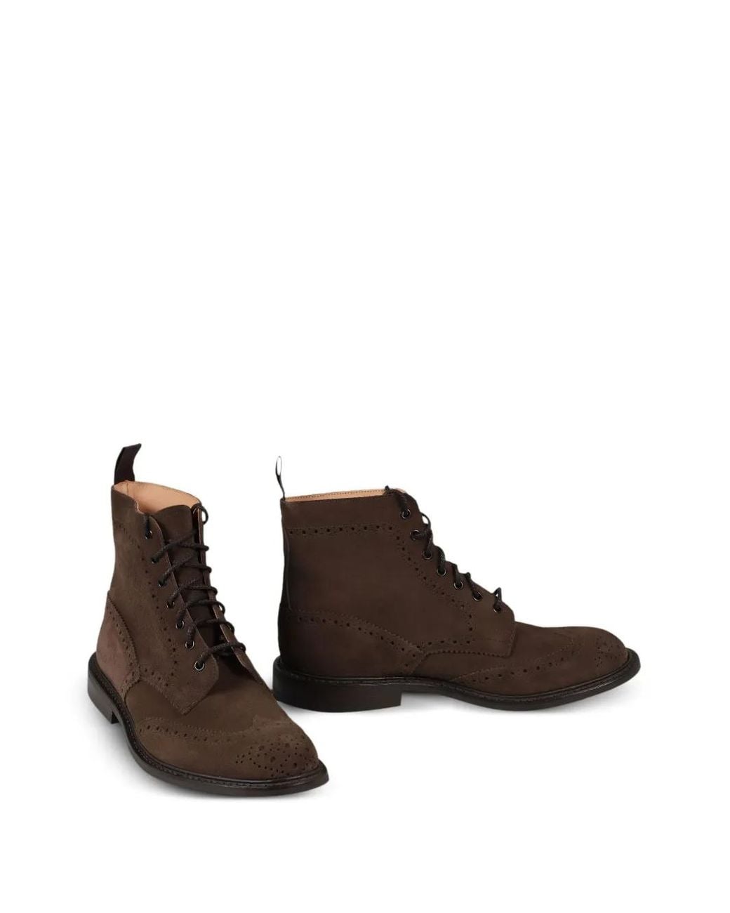 Tricker's Brown Stow Leather Biker Boots for men