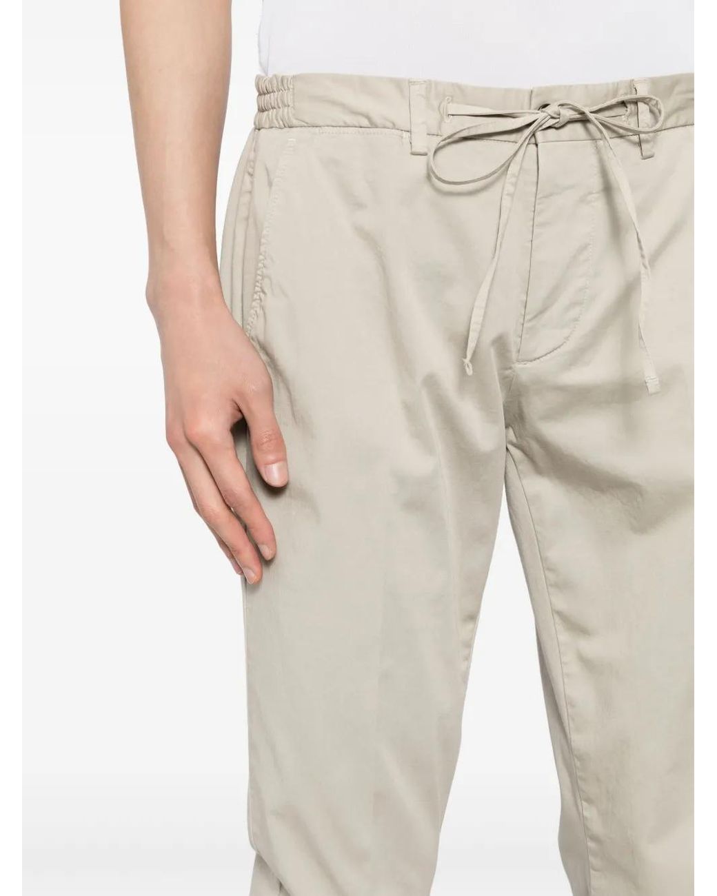 Corneliani Natural Drawstring Straight-Leg Trousers for men