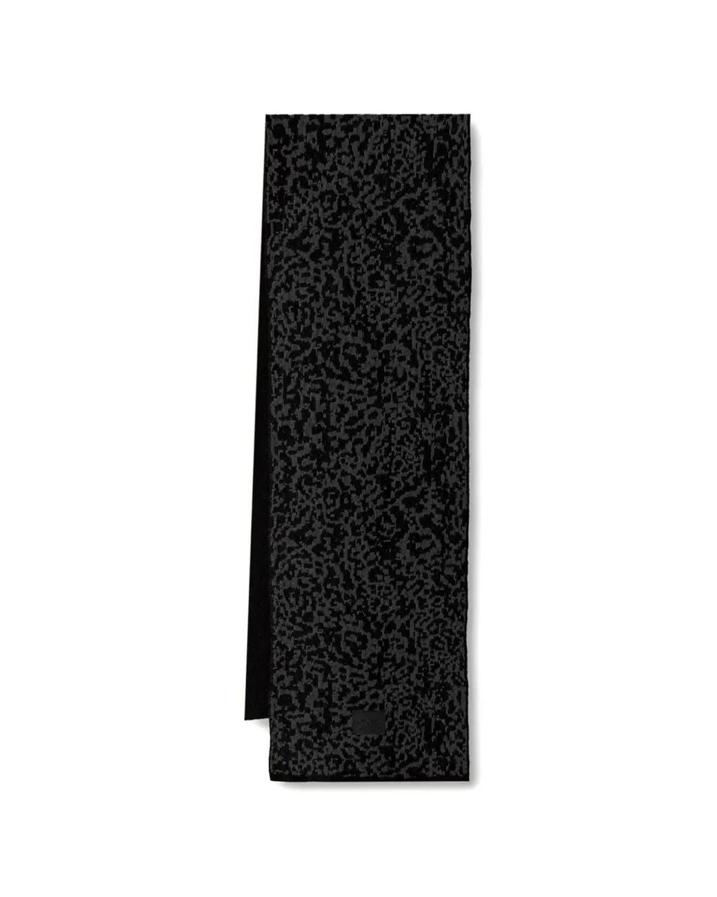 DKNY Black Leopard-Pattern Scarf