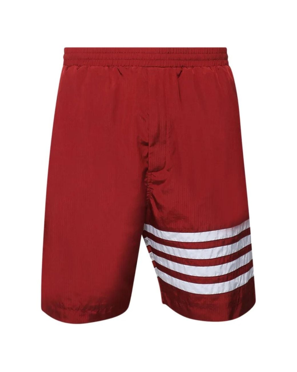 Thom Browne Red 4-Bar Ripstop Track Shorts for men