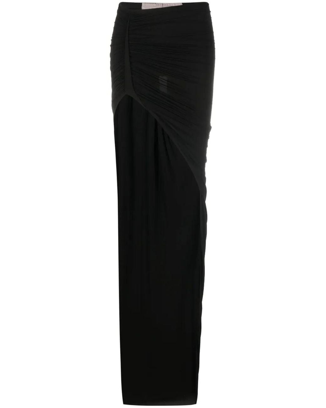 Rick Owens Black Slit Detail Jersey Mermaid Skirt