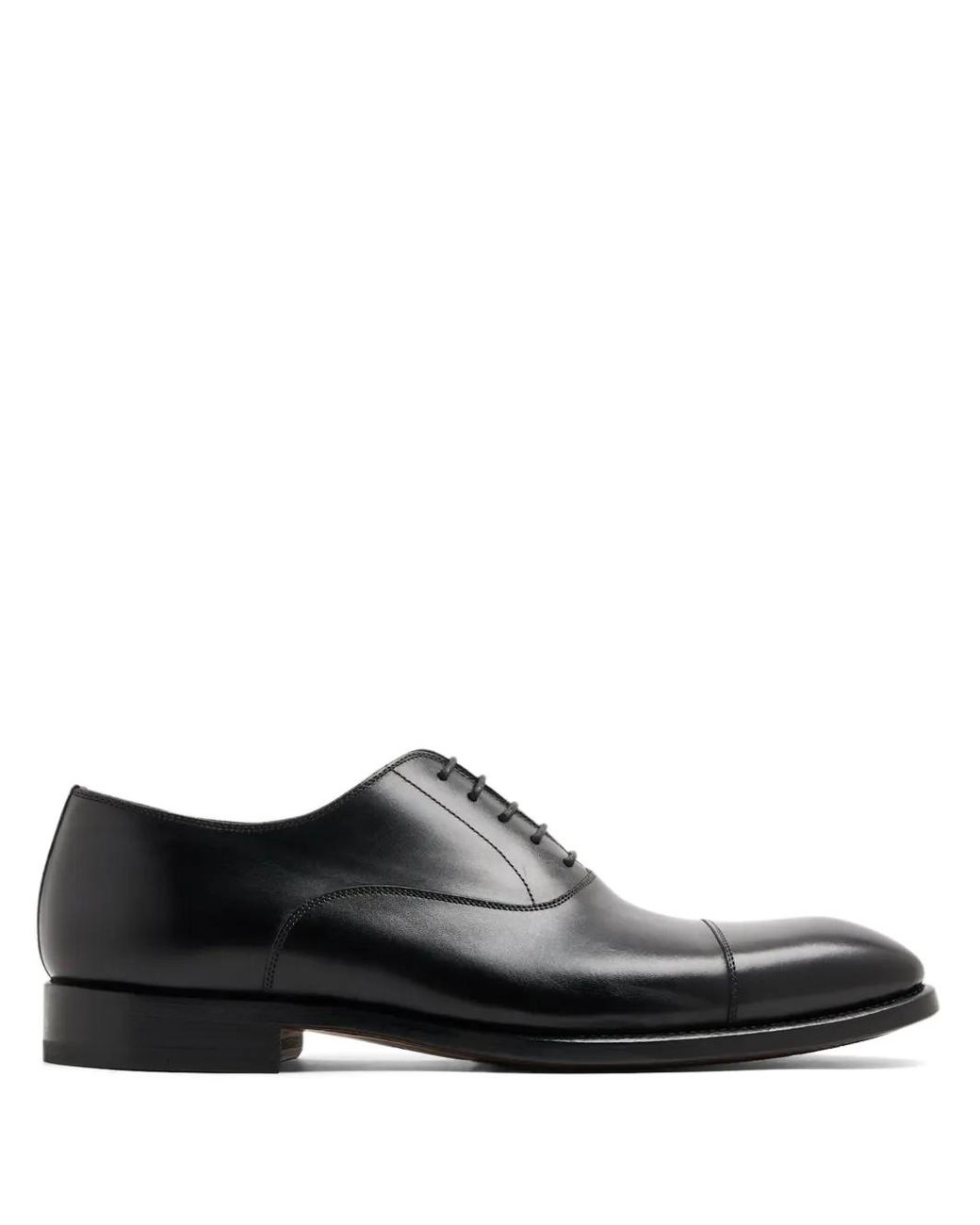Magnanni Shoes Black Tonal-Stitching Leather Oxford Shoes for men