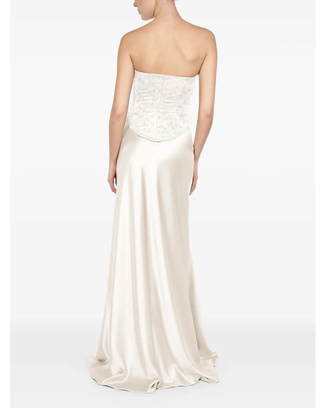 ALEXIA & ANTONIA White Draped Side-Slit Maxi Skirt