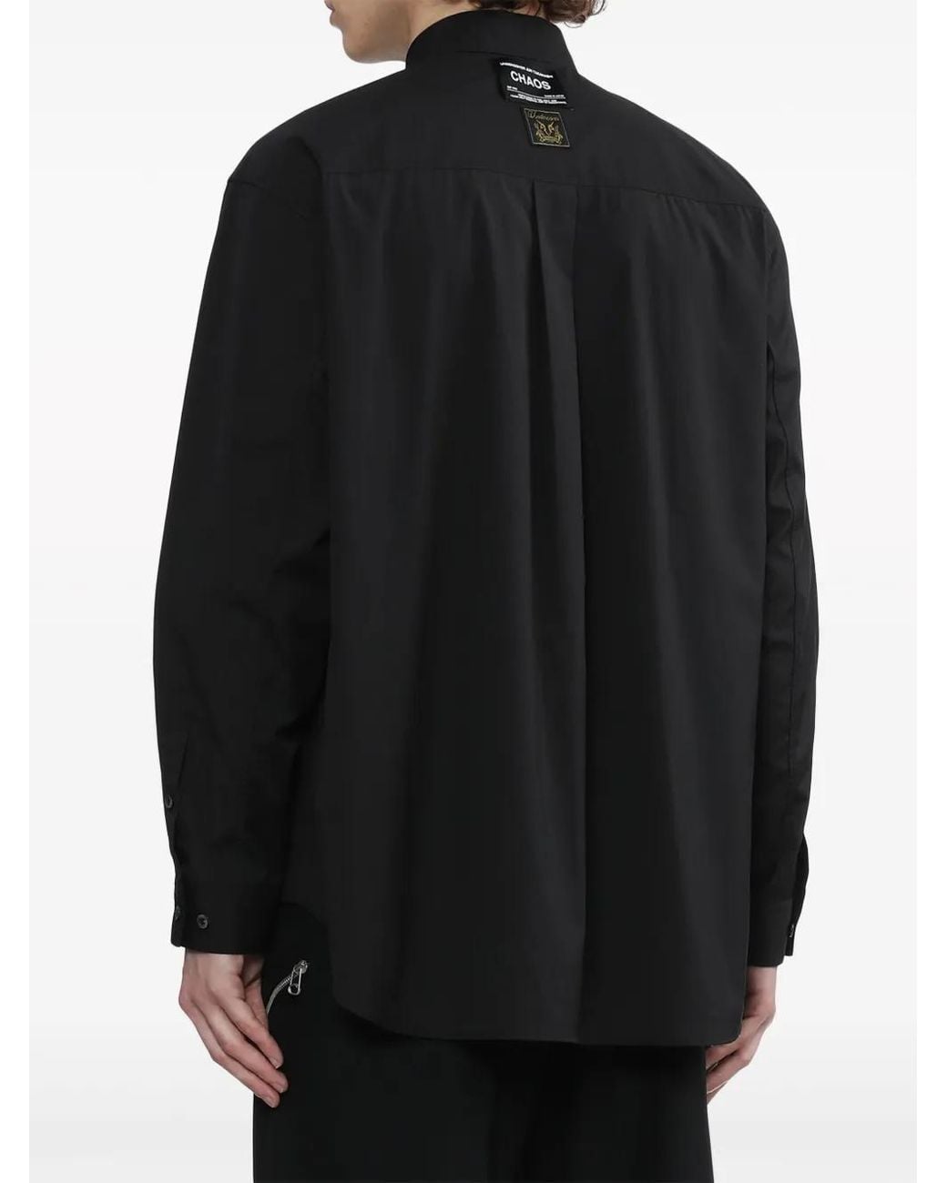 Undercover Black Logo-Patch Cotton-Blend Shirt for men