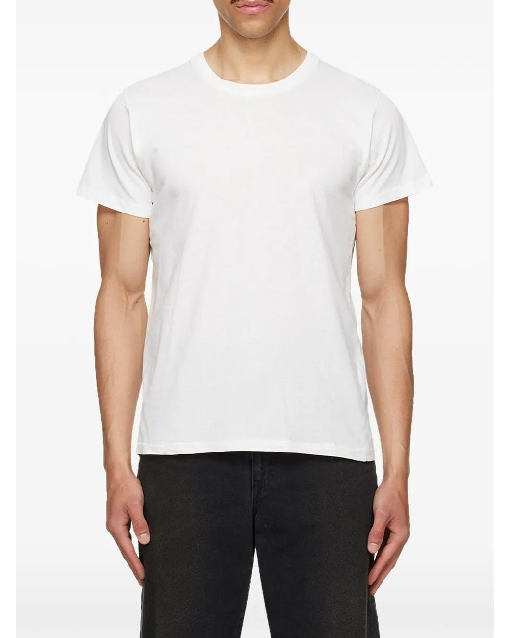 Second/Layer White Crew-Neck T-Shirt for men