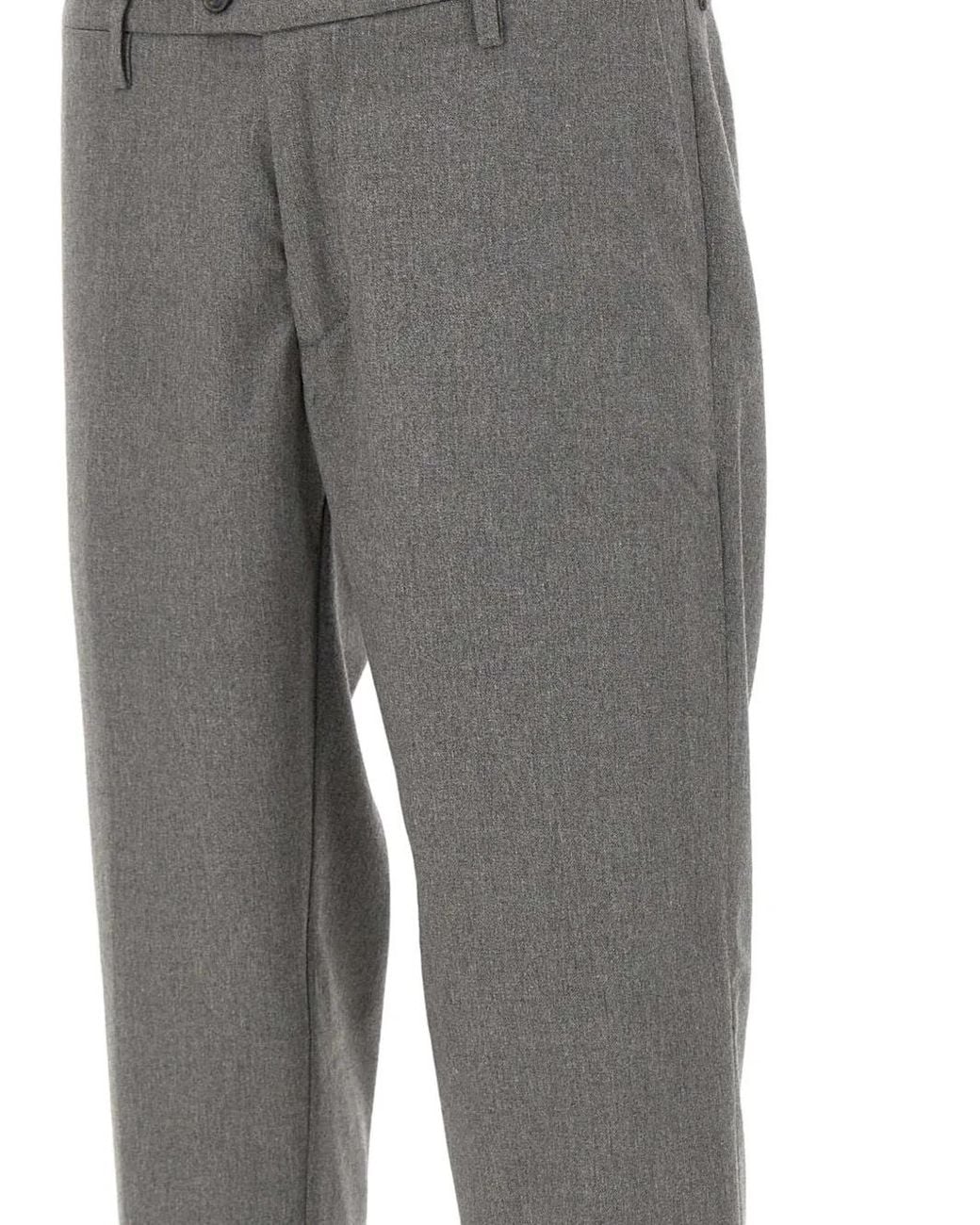 Re-hash Gray Buttoned Cuffed Trousers for men
