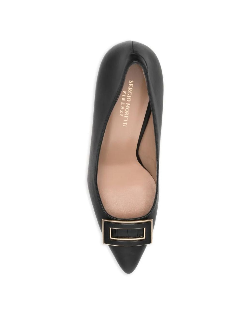 SERGIO MORETTI FIRENZE Black Buckle-Detail Pumps