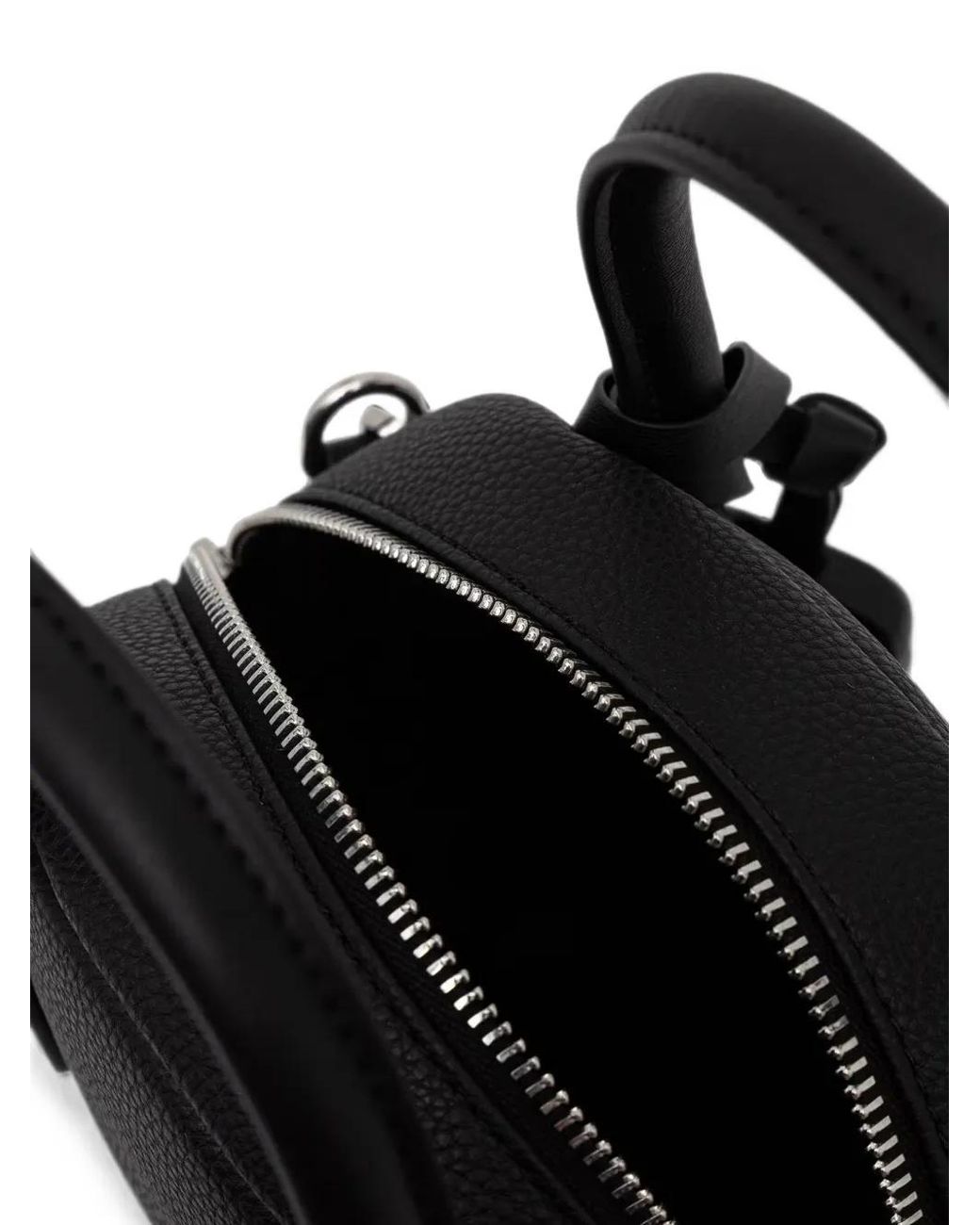 Karl Lagerfeld Black Logo-Charm Grained Tote Bag
