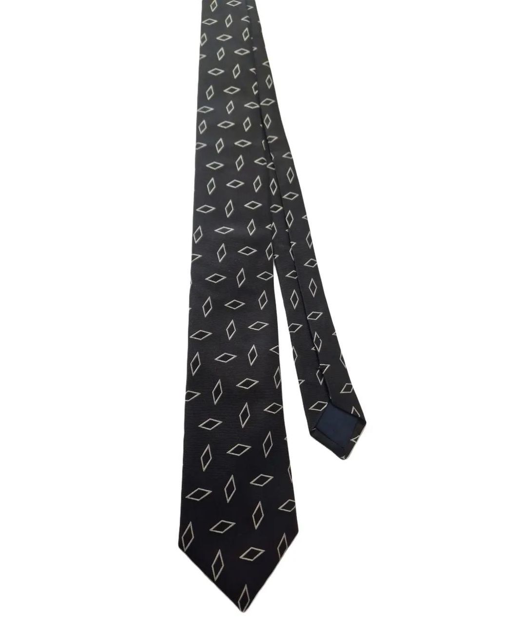 Altea White Diamond-Print Silk Tie for men