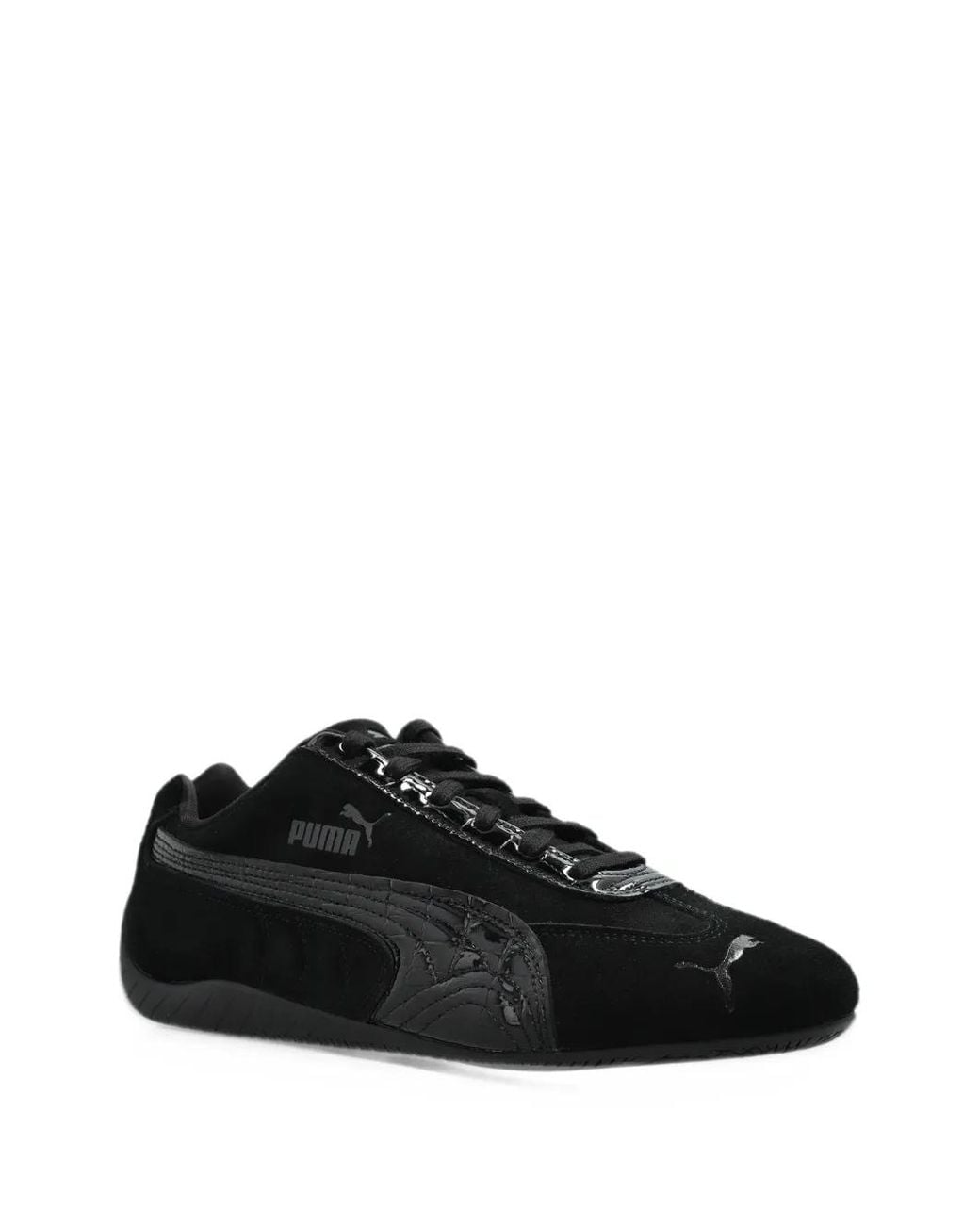 PUMA Black Speedcat Croco-Texture Sneakers
