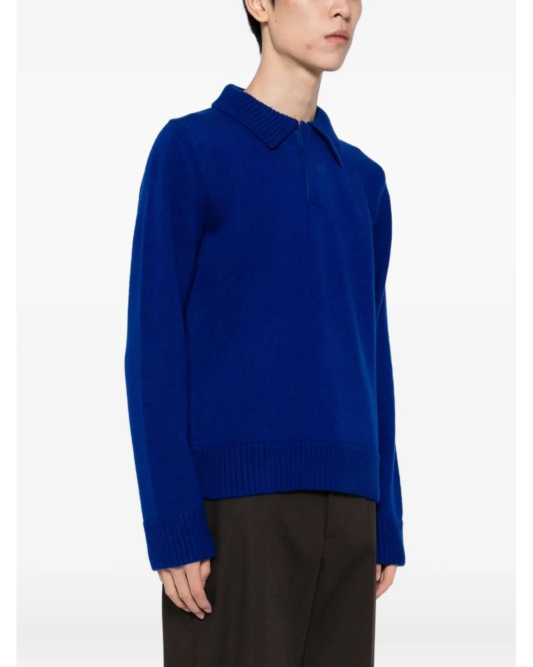 Sacai Blue Wool Jumper for men