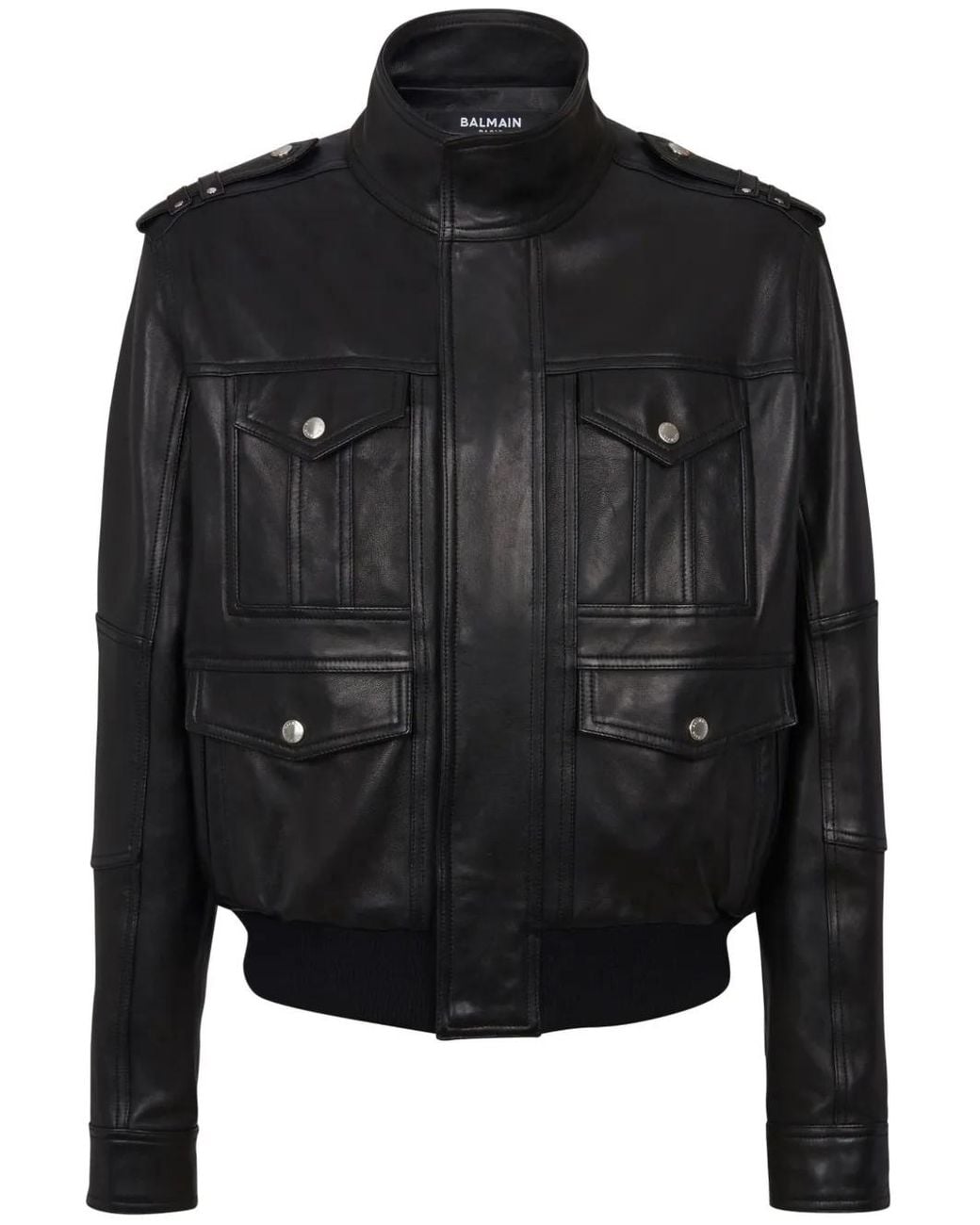 Balmain Leather Jackets in het Black voor heren
