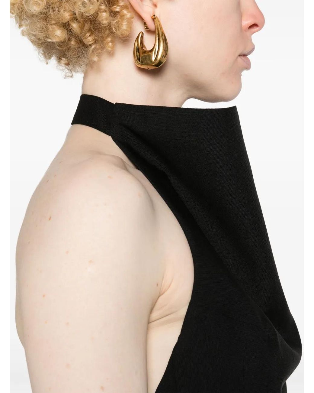 Rohe Black Halterneck Virgin Wool Maxi Dress