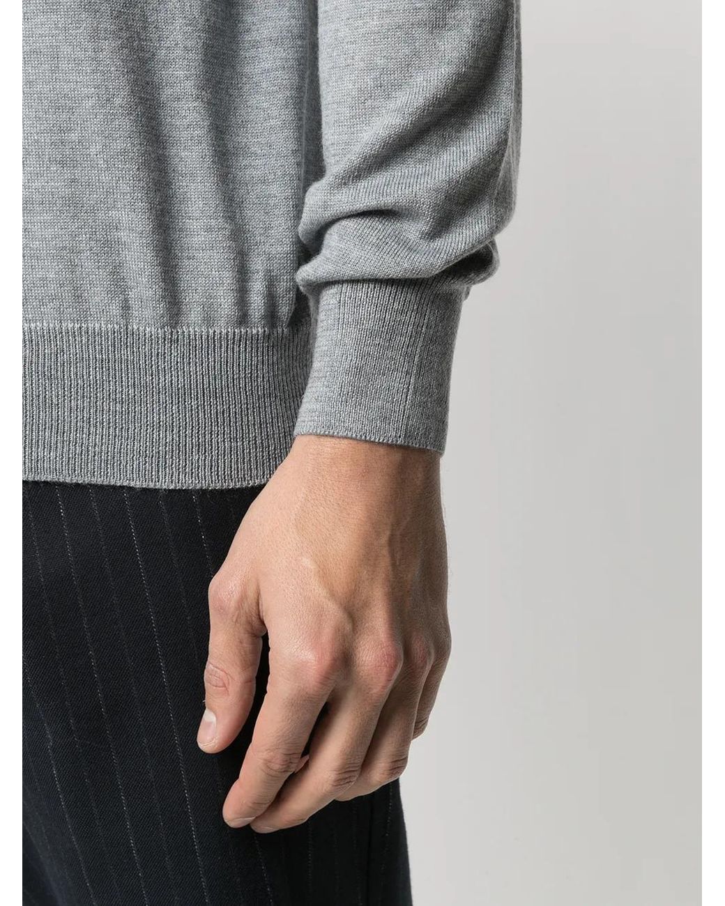 D4.0 Gray Virgin Wool Crew-Neck Jumper for men