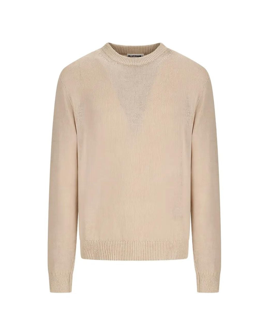 Jil Sander White Crew-Neck Long-Sleeve Sweater for men