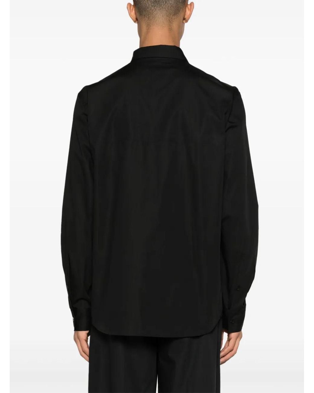 Versace Jeans Couture Black Logo-Patch Cotton Shirt for men