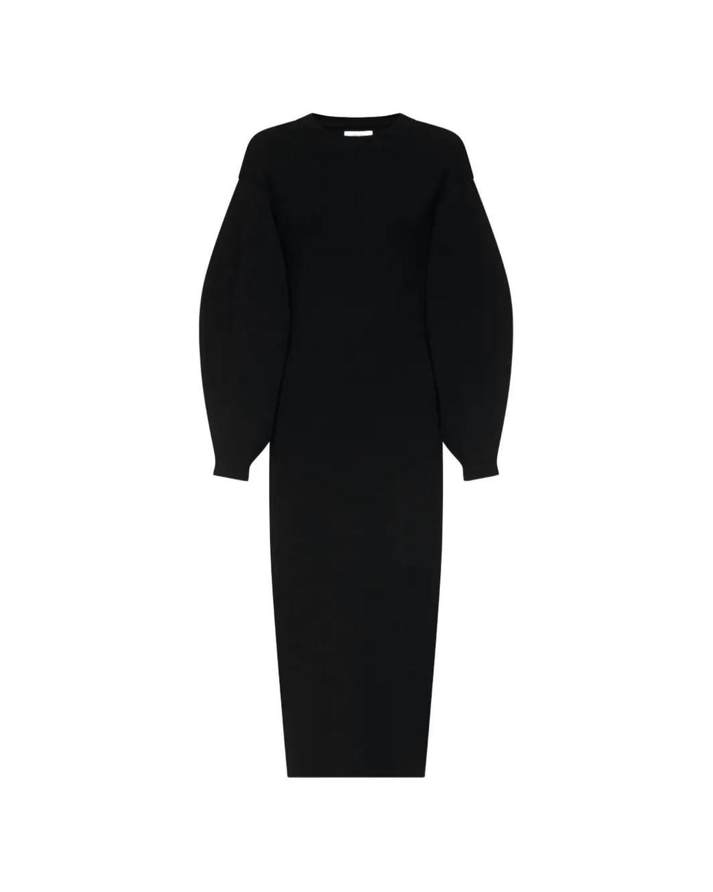 Loulou de Saison Black Elena Knitted Long-Sleeve Dress