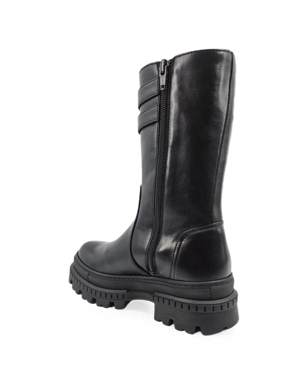 Madison Maison Black Shearling-Lined Buckle-Strap Boots