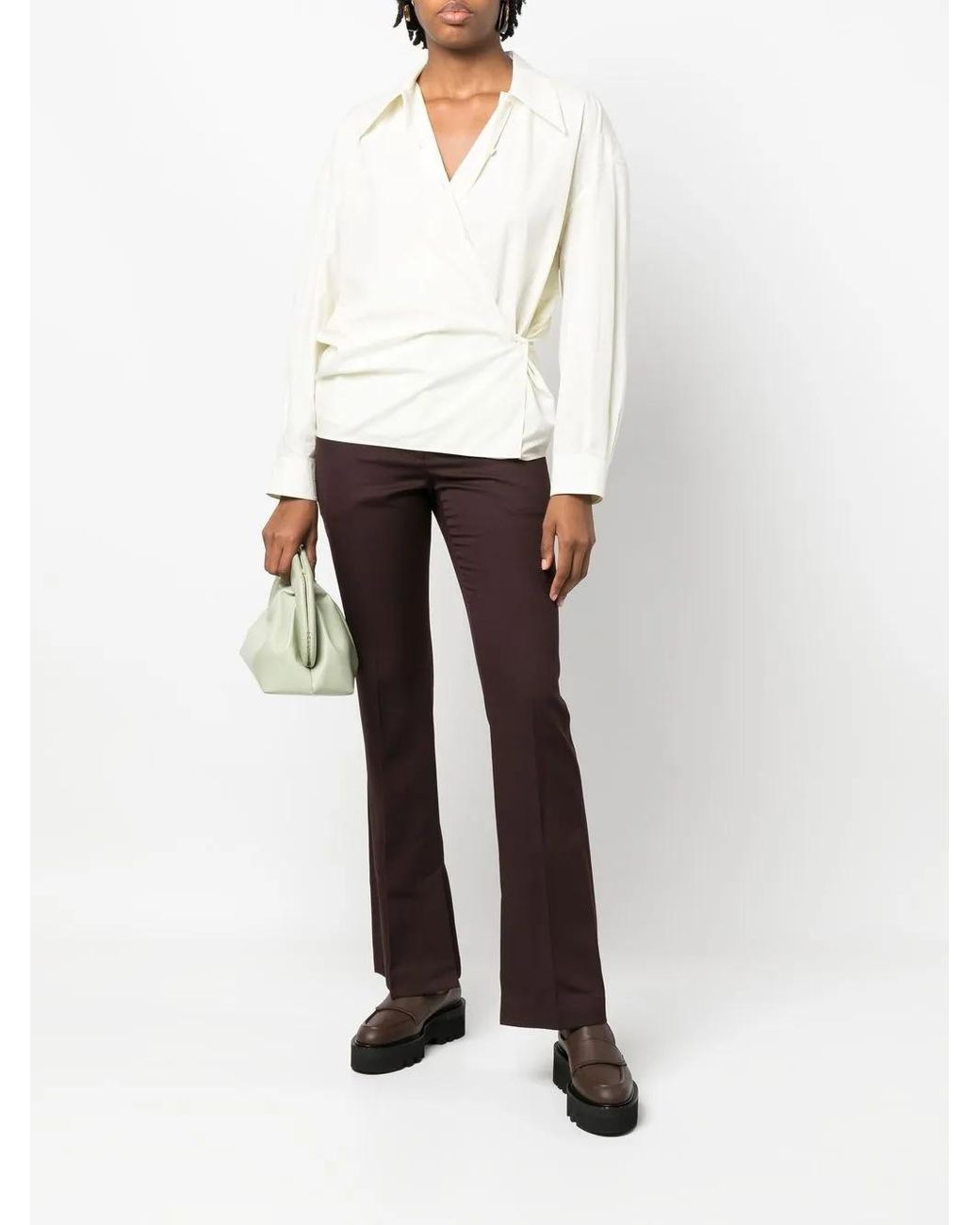 Low Classic Blue Flared Wool Trousers