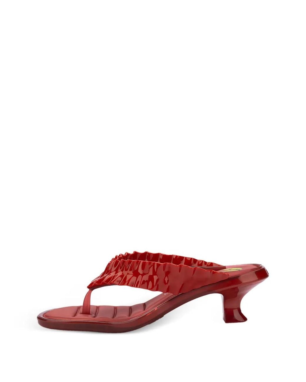 Melissa Red X Ganni Ruffled Kitten-Heel Sandals