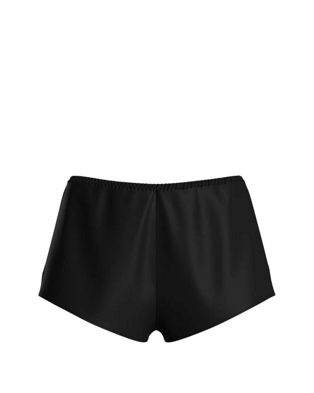 Scandale Black Dédicace Embroidered Satin Shorts