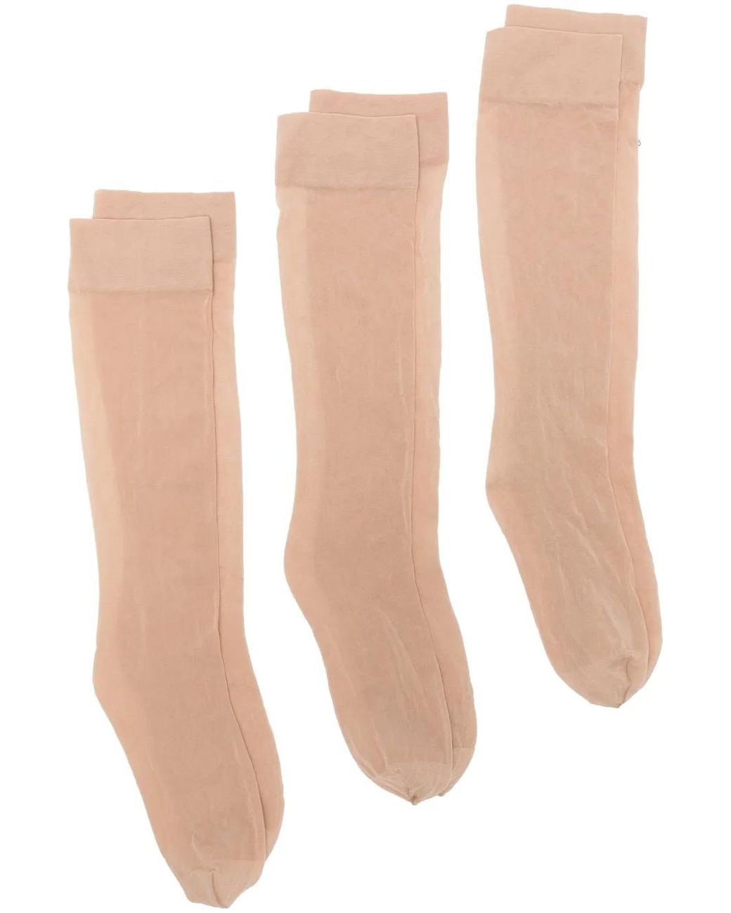 Wolford White Sheer Knee-High Socks (Pack Of Three)