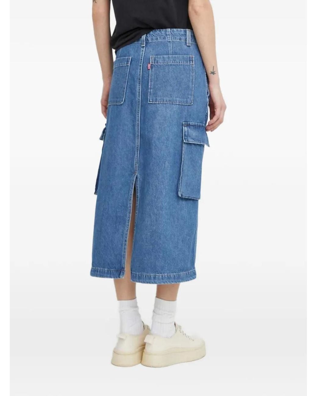 Levi's Blue Cargo Midi Skirt