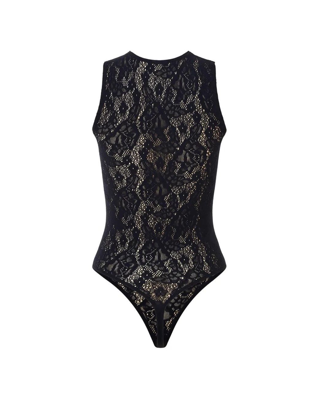 Wolford Black Infinite Rose Bodysuit