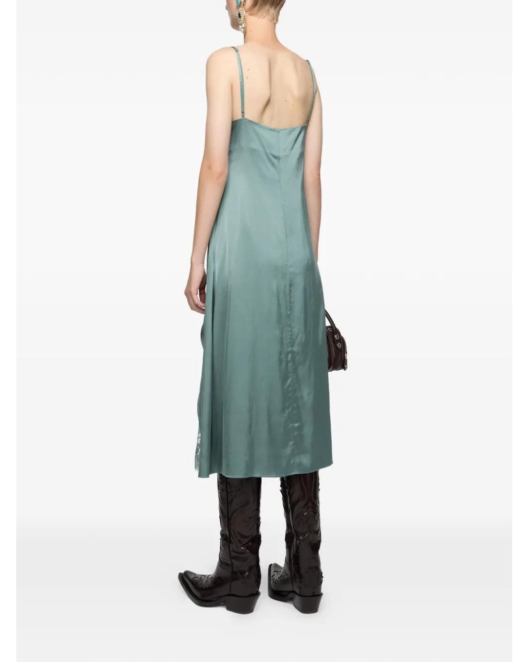 Acne Blue Satin Slip Dress