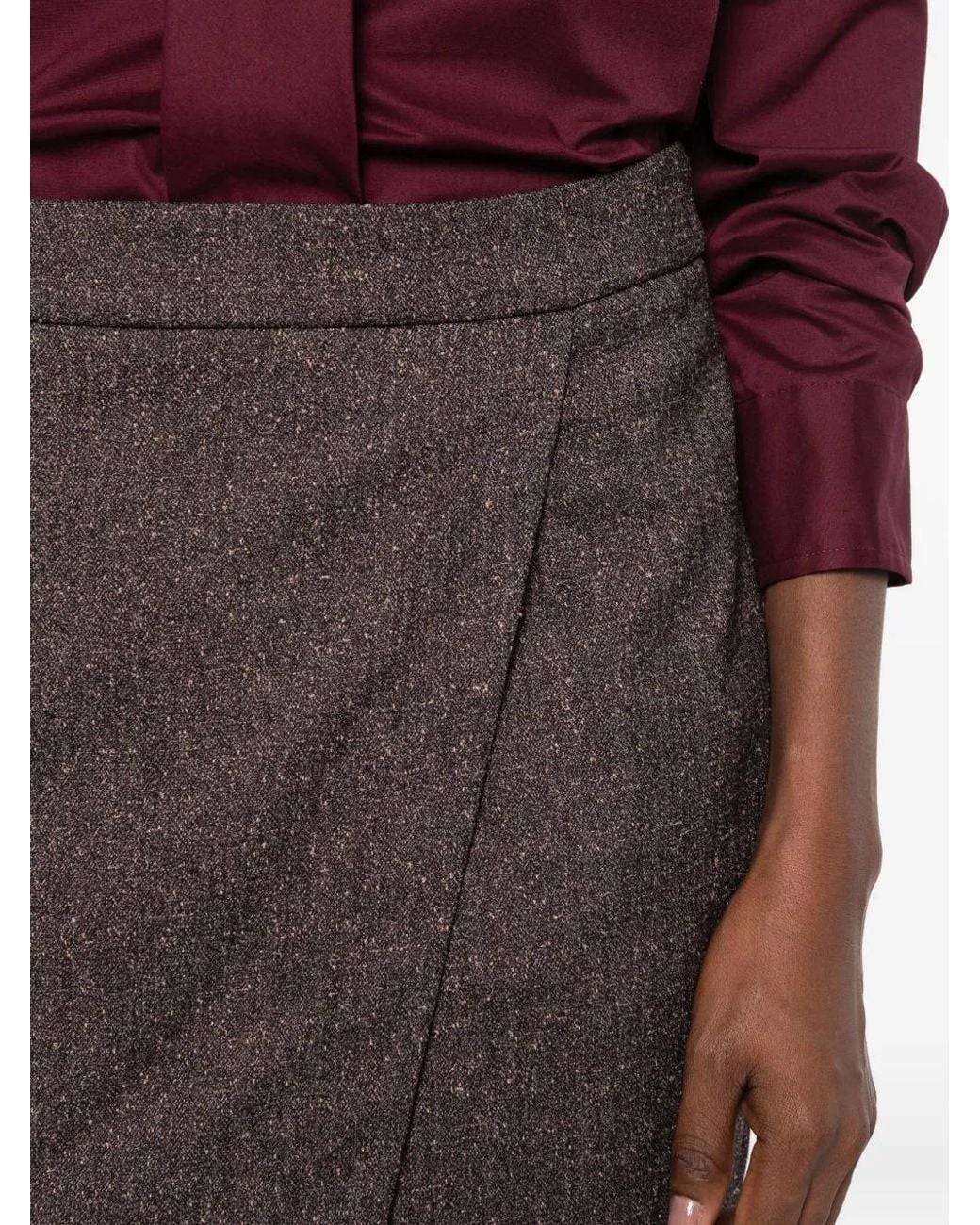 Manuel Ritz Gray Marl-Effect Midi Skirt