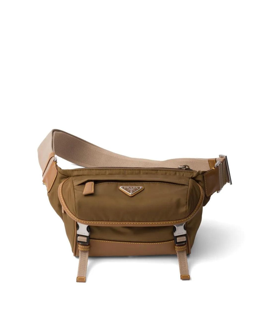 Prada Natural Re-nylon And Leather Shoulder Bag for men