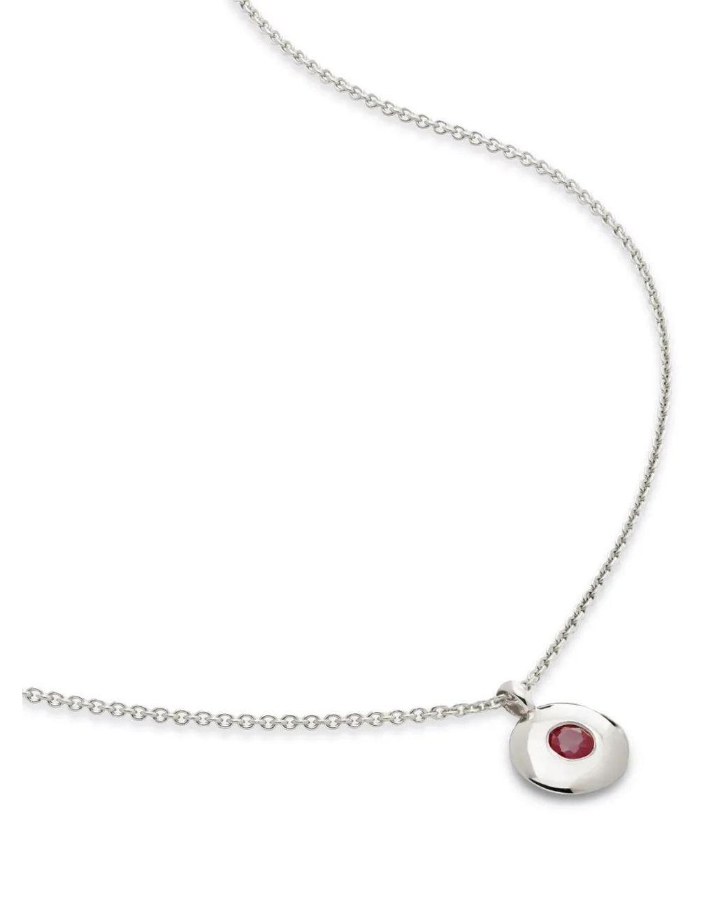 Monica Vinader White July Ruby Pendant Necklace