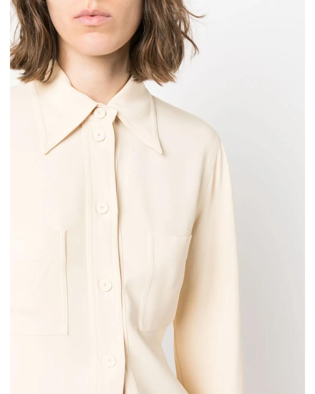 Stella McCartney Natural Pointed-Collar Button-Up Shirt