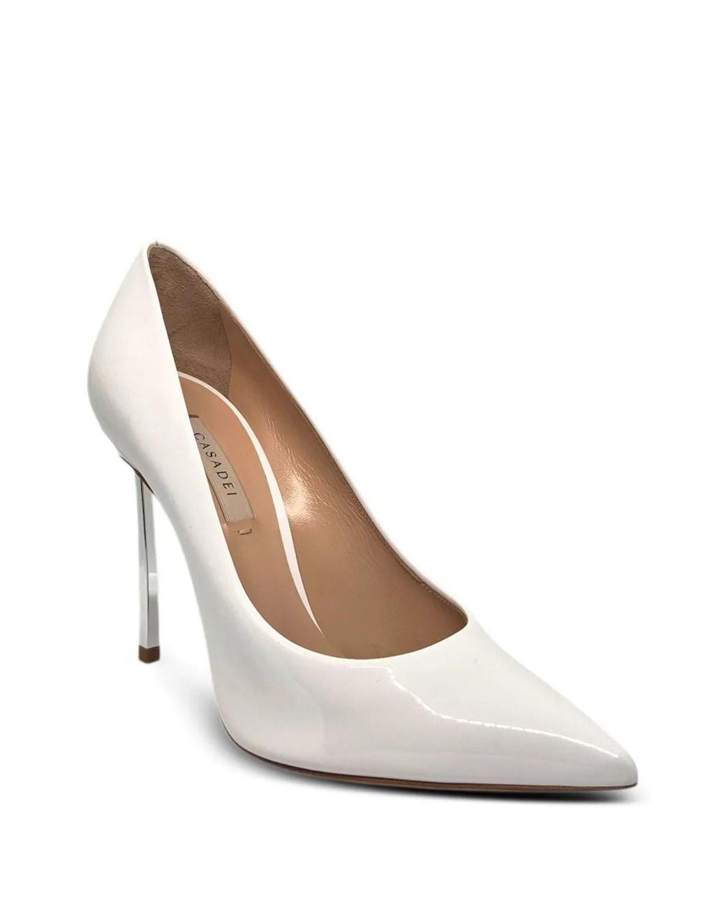 Casadei White Blade Pointed-Toe Pumps