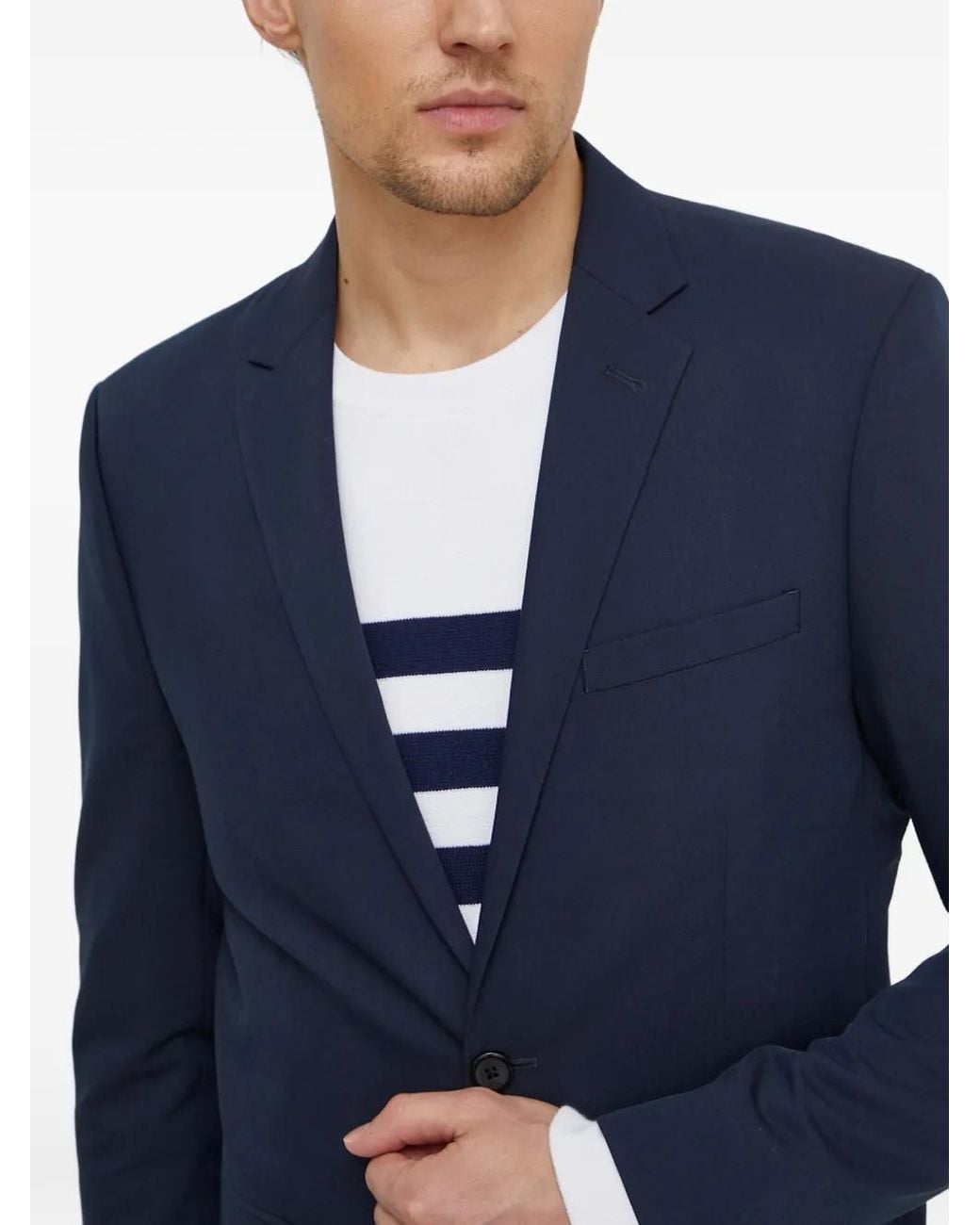 Lindbergh Blue Button Suit for men
