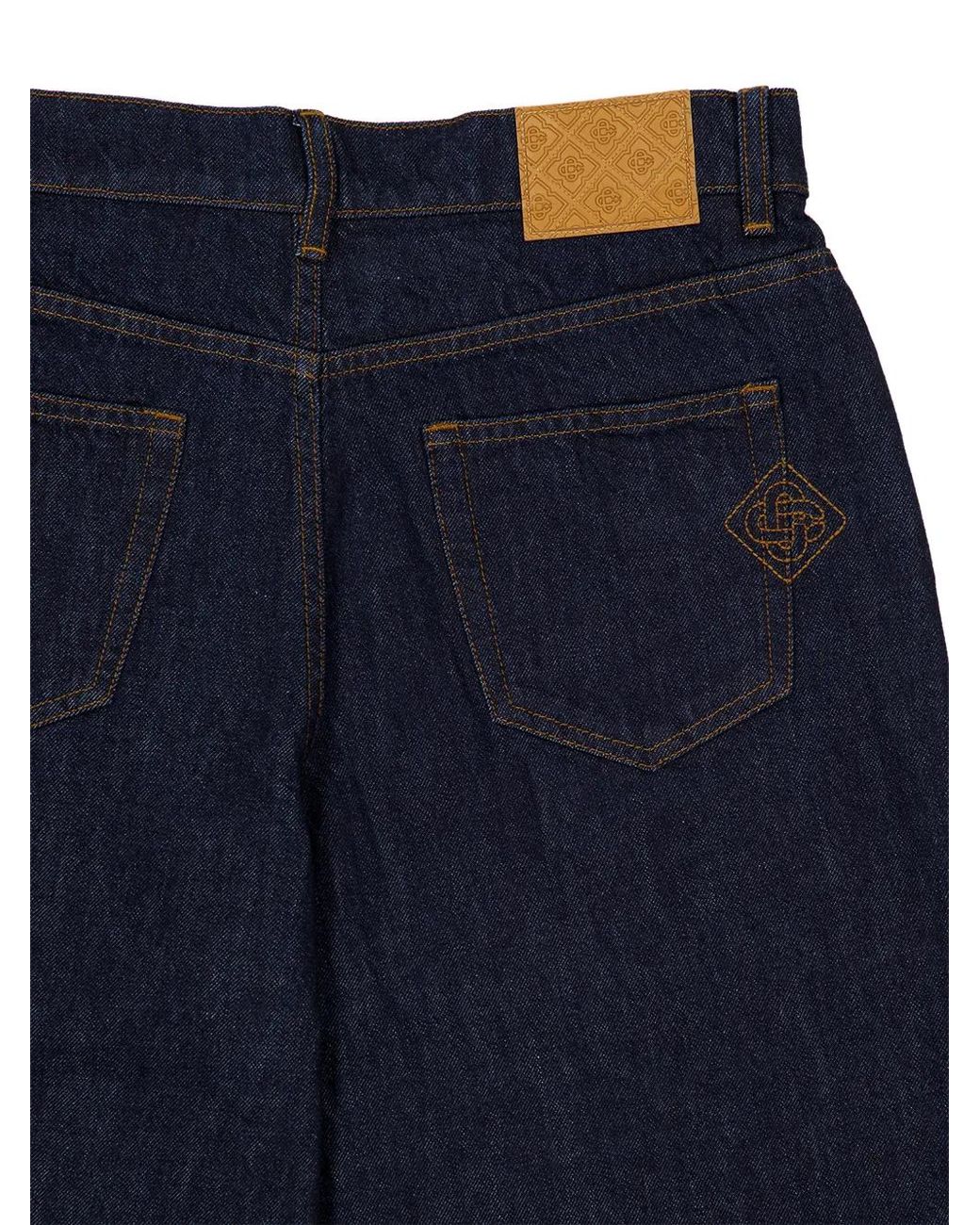 Casablanca Blue Logo-Embroidered Jeans