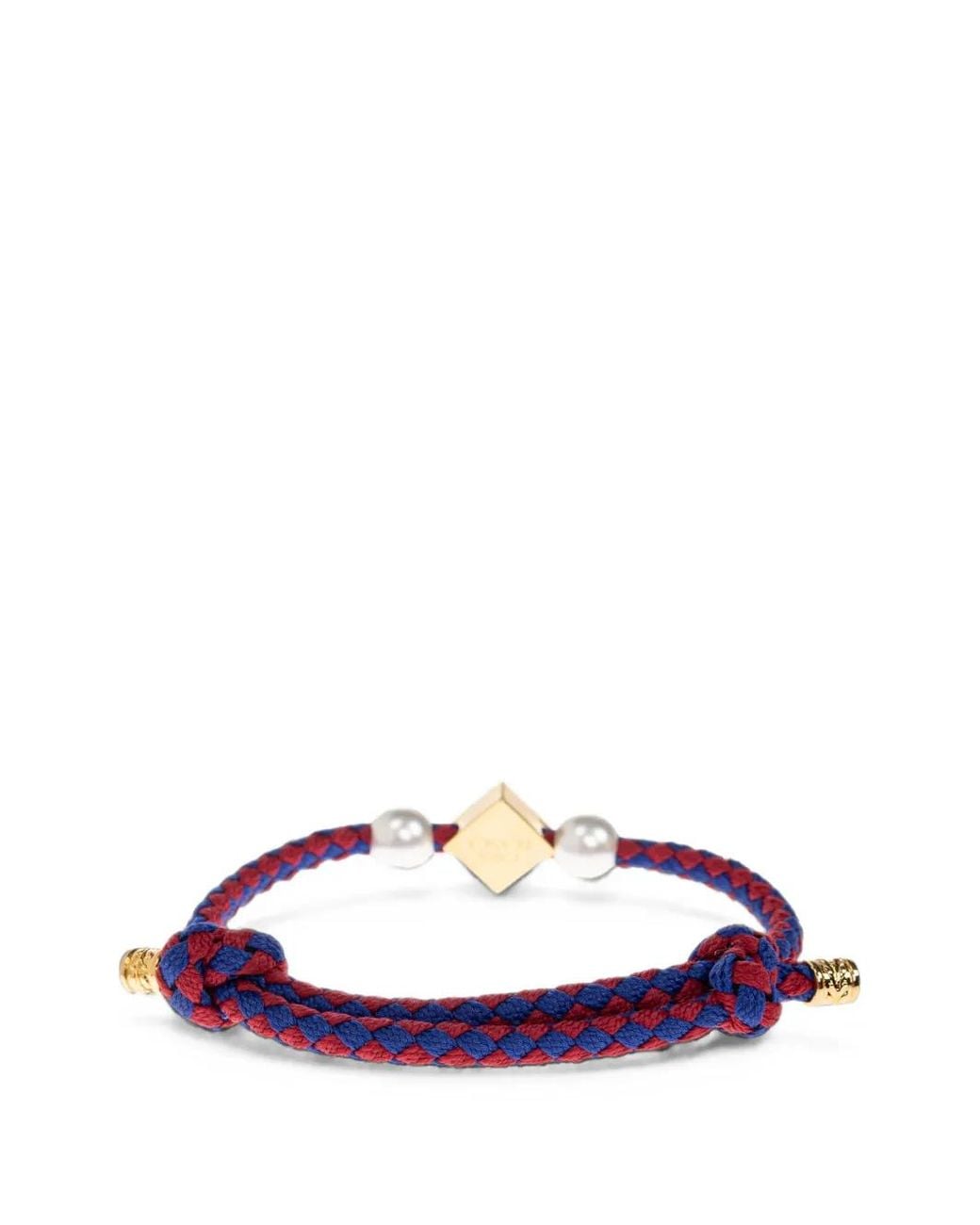 Casablanca White Braided Faux-Pearl Bracelet