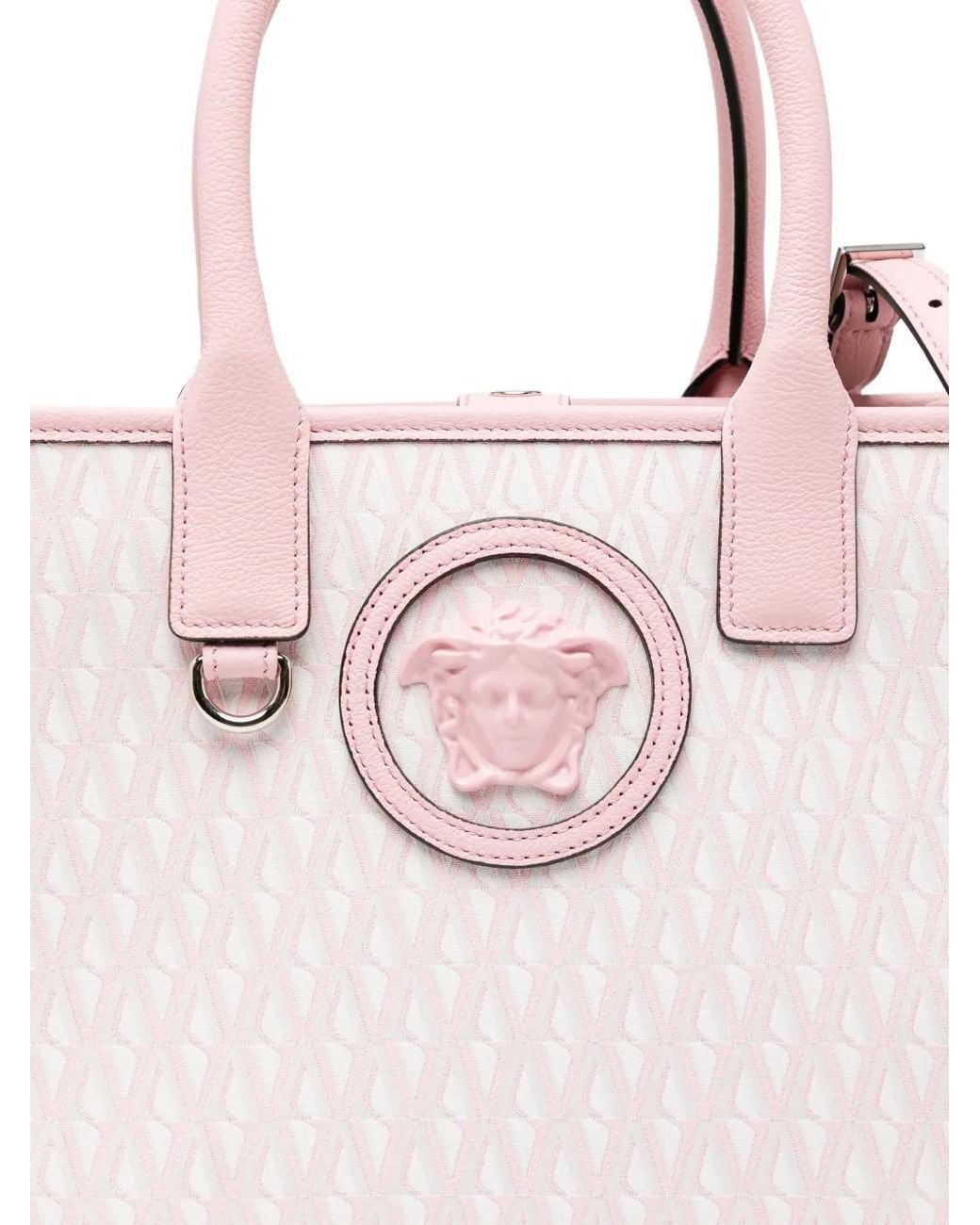 Versace Pink Small V Allover La Medusa Tote Bag