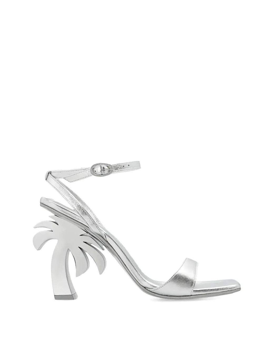 Palm Angels White Palm Tree Heels Sandals