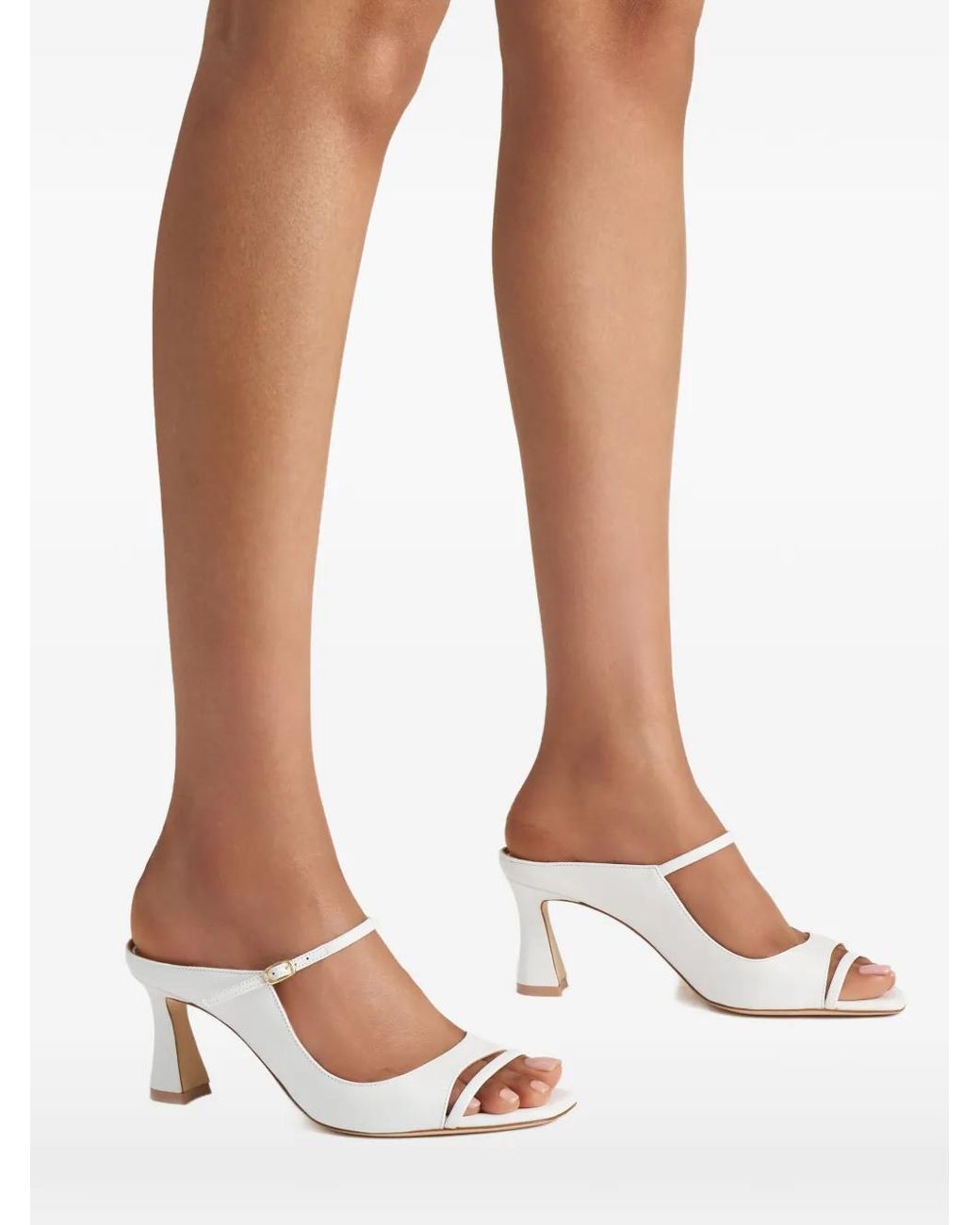 Malone Souliers White Rania Buckle-Fastening Mules