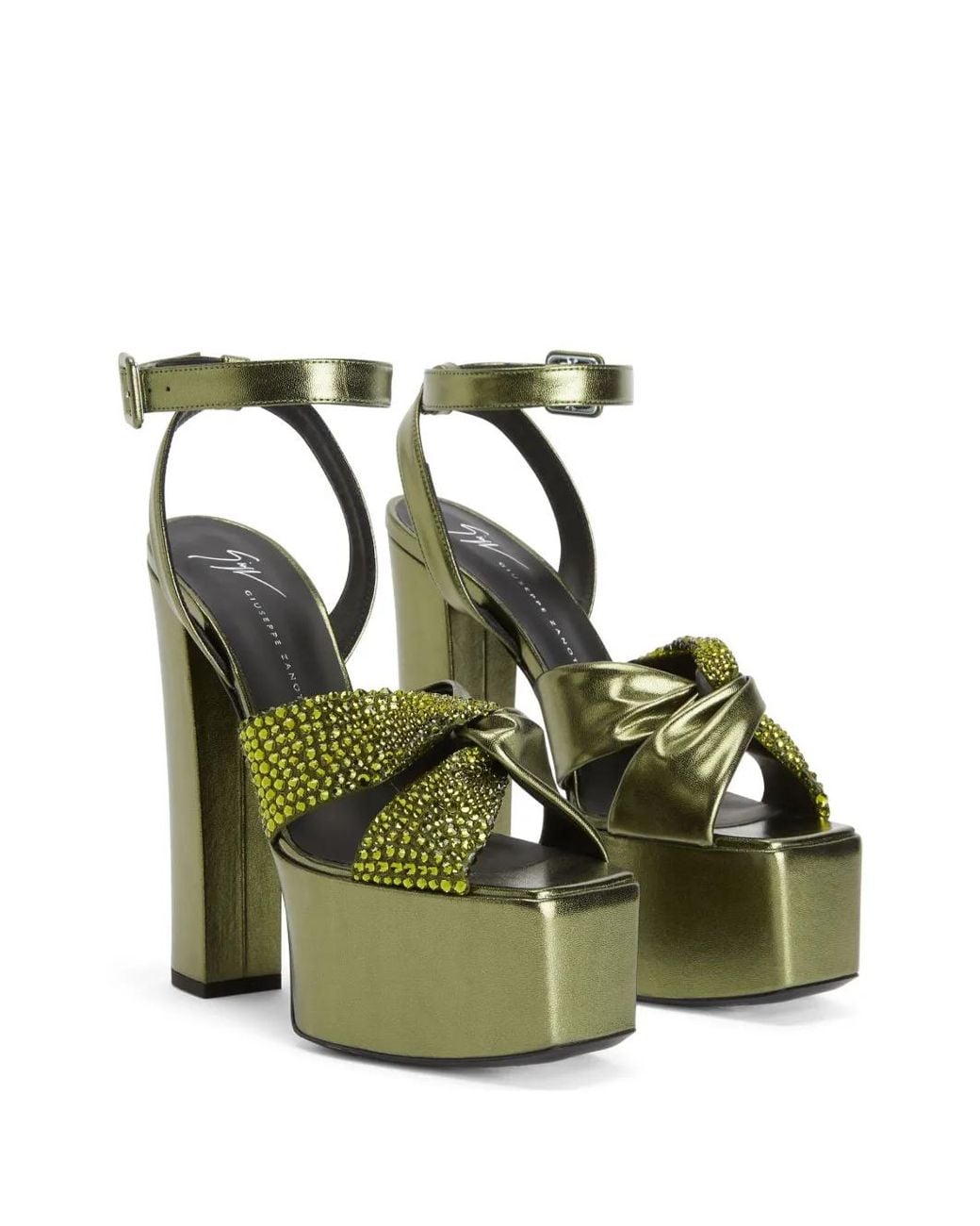 Giuseppe Zanotti Green Souree 150Mm Crystal-Embellished Sandals