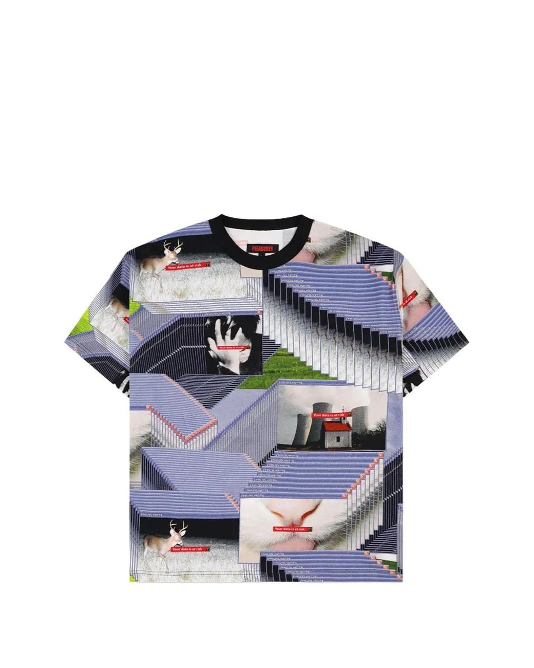 Pleasures Blue Crash Heavyweight T-Shirt for men