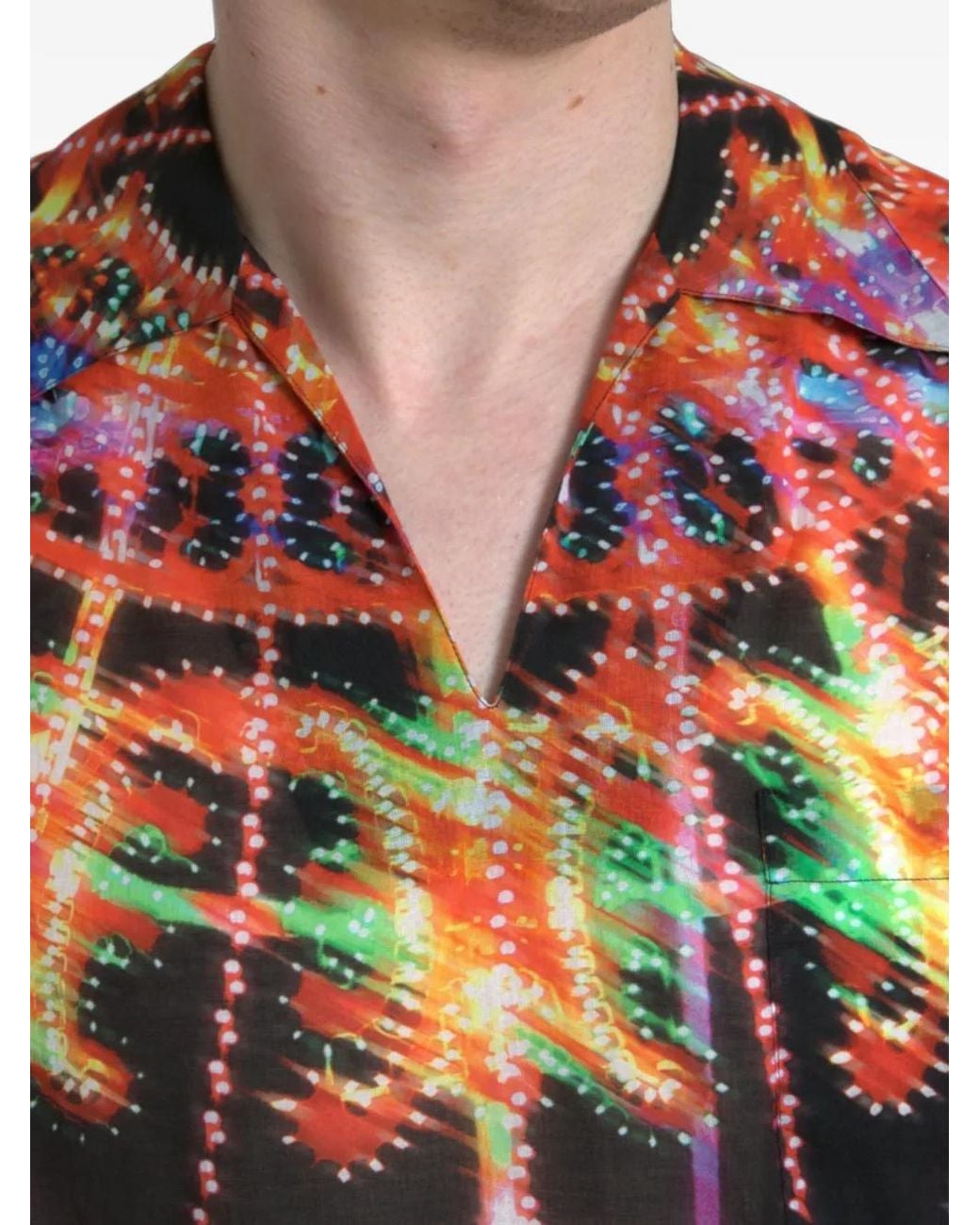 Dolce & Gabbana Red Luminarie-Print Silk T-Shirt for men