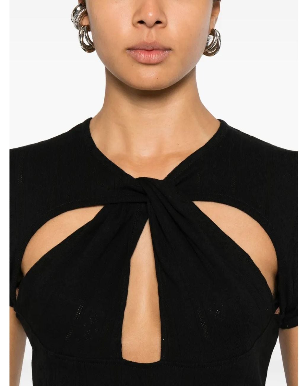 Coperni Black T-Shirt À Détails De Découpes
