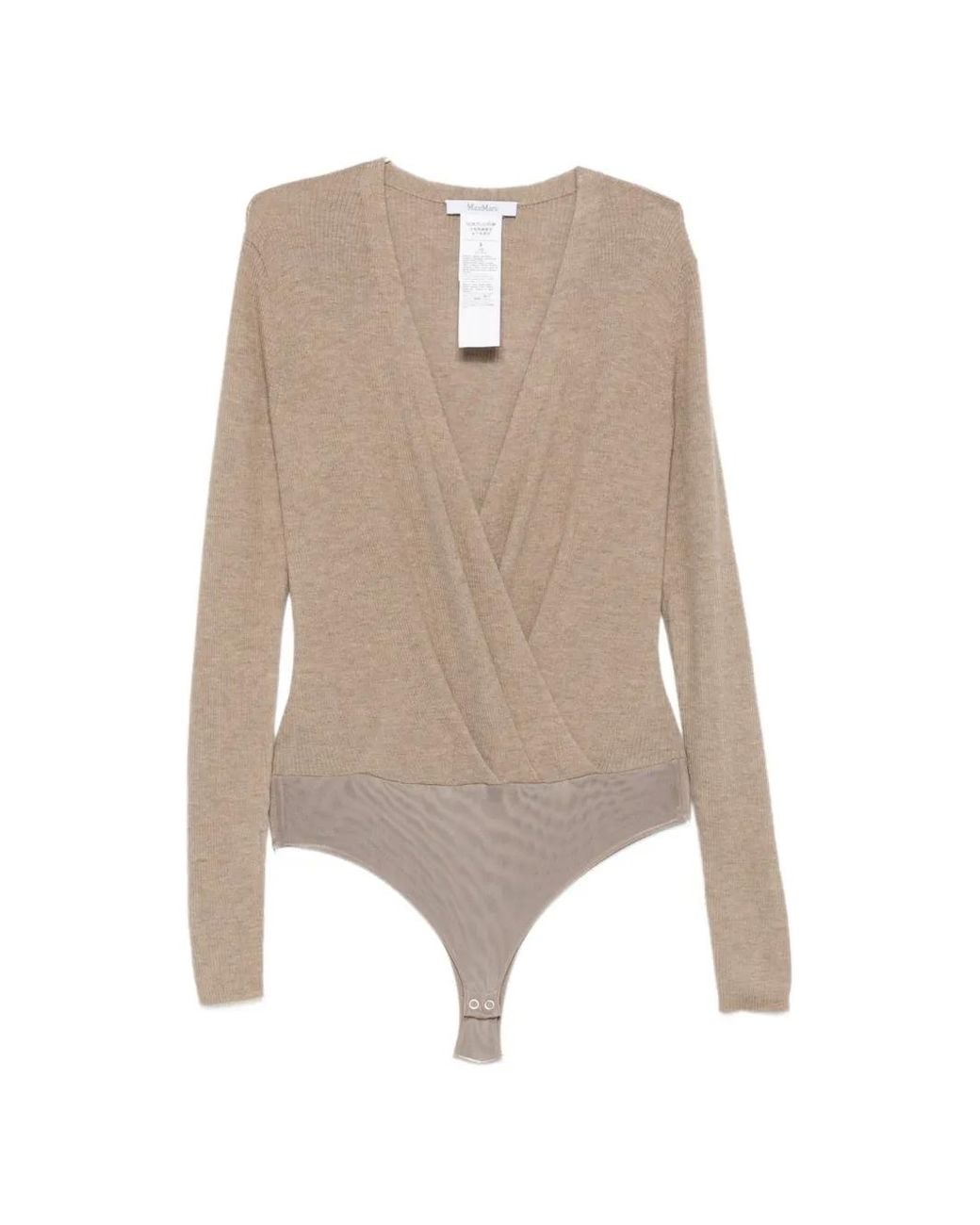 Max Mara Natural Cashmere V-Neck Bodysuit