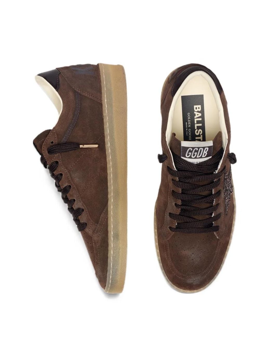 Golden Goose Ball Star Suede Upper Toe And Spur Glitter Star Leather ...